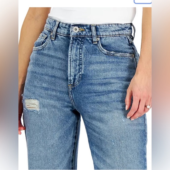 INC High Rise Ripped Mom Jeans - Picture 2 of 11